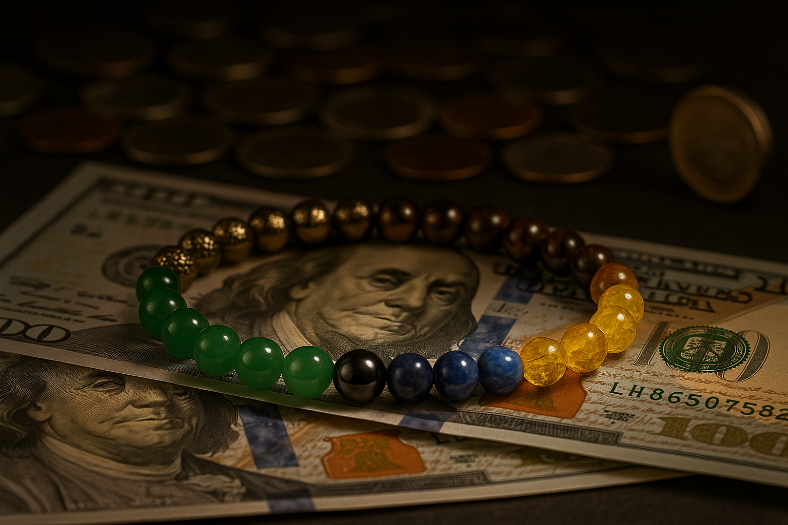 Money Magnet Bracelet | 8mm Citrine, Pyrite, Tiger Eye, Green Aventurine & Hematite | Attracts Wealth, Abundance, Good Luck & Success | Reiki Healing Gemstone Bracelet for Men & Women